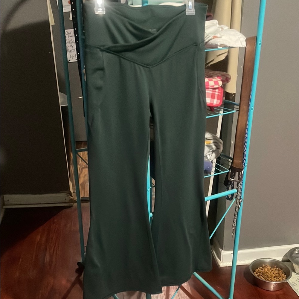 Fabletics Dark Green Flare Pants